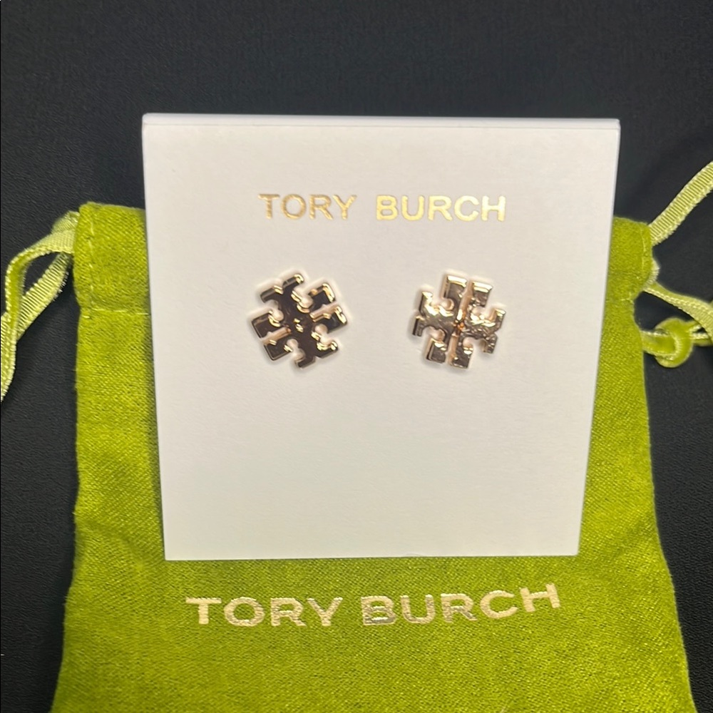 Authentic New, Tory Burch Gold Earrings, with tags and dust bag.